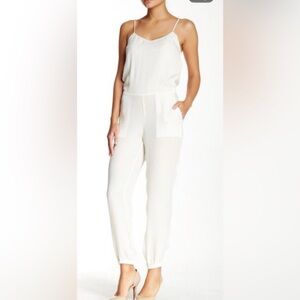 Theory Stassia silk jumpsuit ivory sz 4 new NWT